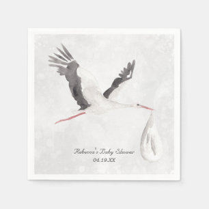 Elegant Stork Delivery Baby shower gepersonaliseer Servet