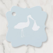 Elegant Stork Delivery Simple Blue Baby shower Bedankjes Labels (Voorkant)