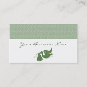 Elegant Stork Green Visitekaartje