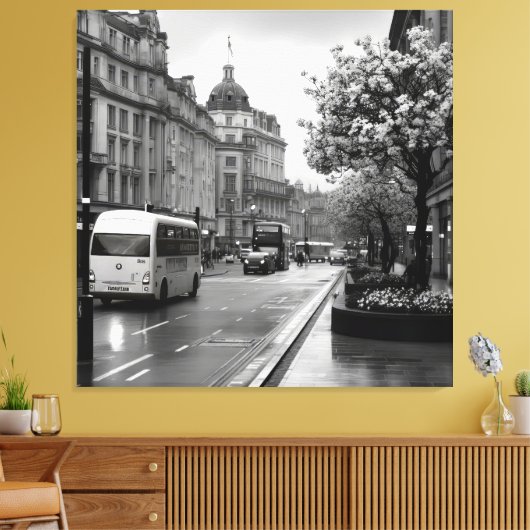 Elegant straat Uitzicht Canvas Afdruk (Insitu (Woonkamer))