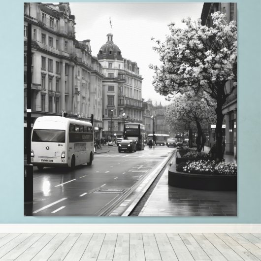 Elegant straat Uitzicht Canvas Afdruk (Insitu (Houten vloer))