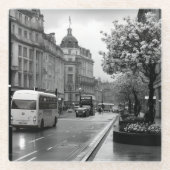 Elegant straat Uitzicht Glazen Onderzetter (Voorkant)