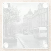 Elegant straat Uitzicht Glazen Onderzetter (Achterkant)