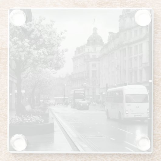 Elegant straat Uitzicht Glazen Onderzetter (Achterkant)