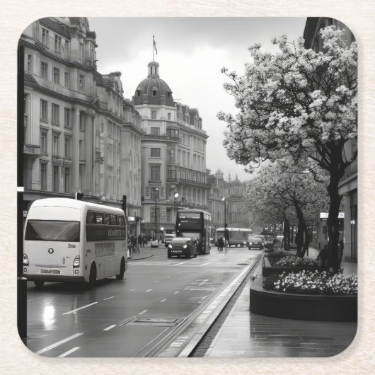 Elegant straat Uitzicht Kartonnen Onderzetters (Voorkant)