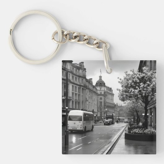 Elegant straat Uitzicht Sleutelhanger (voorkant)