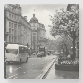 Elegant straat Uitzicht Stenen Onderzetter