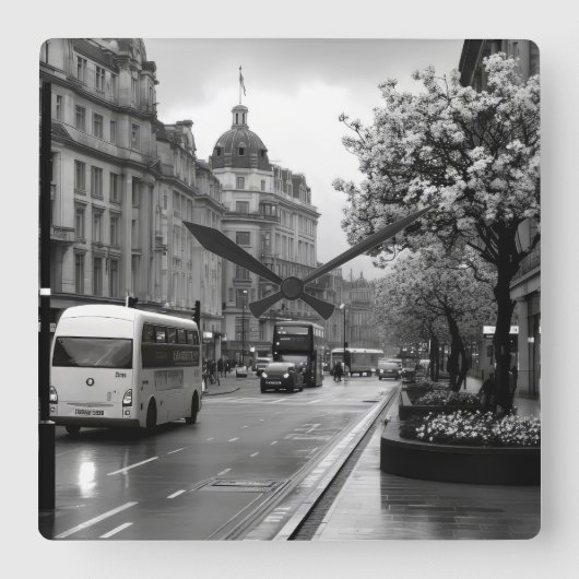 Elegant straat Uitzicht Vierkante Klok (Voorkant)