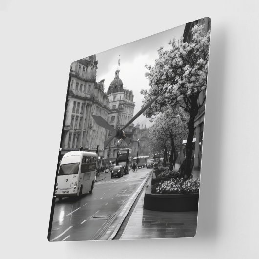 Elegant straat Uitzicht Vierkante Klok (Hoek)