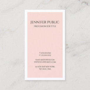 Elegant strak design Blush roze witte trendy vlakt Visitekaartje
