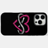 Elegant strak zwart Infinity Noir Heart Case-Mate iPhone Case (Achterkant (horizontaal))