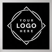 Elegant & Strak Zwart QR Code Logo-ontwerp Poster (Voorkant)