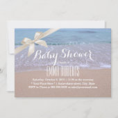 Elegant strand Baby shower met ivoren lint Kaart (Voorkant)