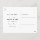 Elegant Strand Bestemming Bruiloft Save the Date Feestdagenkaart (Achterkant)