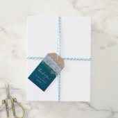 Elegant strand blauwe oceaan dank u bruiloft gunst cadeaulabel (Met Touw)