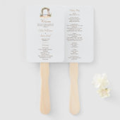 Elegant strand boog minimalistisch bruiloft progra handwaaier (Voorkant en achterkant)