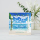 Elegant strand boog Vrijgezellenfeest Kaart (Staand voorkant)