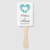 Elegant strand bruiloft ceremonie programma bestel handwaaier (Voorkant)