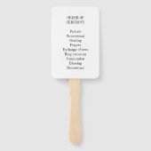 Elegant strand bruiloft ceremonie programma bestel handwaaier (Achterkant)