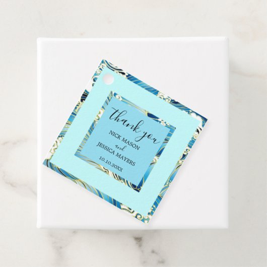 Elegant Strand Bruiloft Patroon Gepersonaliseerd A Bedankjes Labels (In situ)