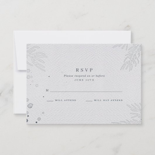 Elegant strand bruiloft RSVP (Voorkant)