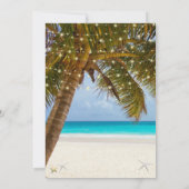 Elegant strand bruiloft | String Lights Palm Tree Kaart (Achterkant)