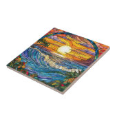 Elegant strand door het raam tegeltje (Zijkant)