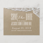 Elegant strand en Zee water bruiloft Opslaan Datum Aankondigingskaart (Voorkant)