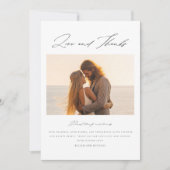 Elegant strand foto bruiloft bedankkaart (Voorkant)