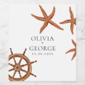 Elegant strand gepersonaliseerd wijnlabel wijn etiket (Enkel label)