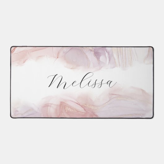 Elegant strand golven alcohol inkt monogram bureaumat (Voorkant)