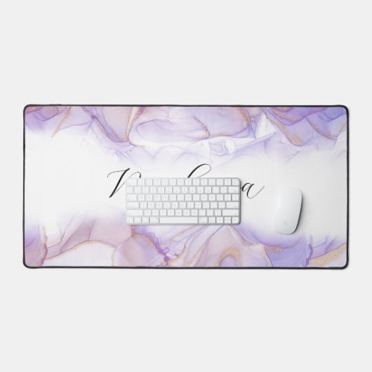 Elegant strand golven alcohol inkt monogram bureaumat (Keyboard & Muis)
