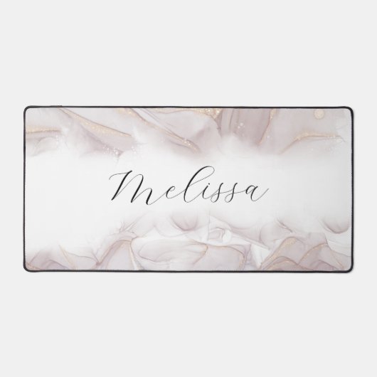 Elegant strand golven alcohol inkt monogram bureaumat (Voorkant)