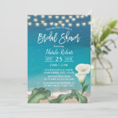 Elegant strand Lily Flower Botanical Vrijgezellenf Kaart (Staand voorkant)