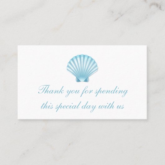 Elegant strand nautische dank u bruiloft plaatskaartje (Voorkant)