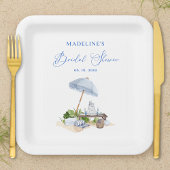 Elegant strand picknick Vrijgezellenfeest Papieren Bordje