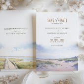 Elegant strand Save the Date Kaart - Buitenbank