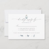 Elegant Strand Seashell Script Bruiloft RSVP (Voorkant)
