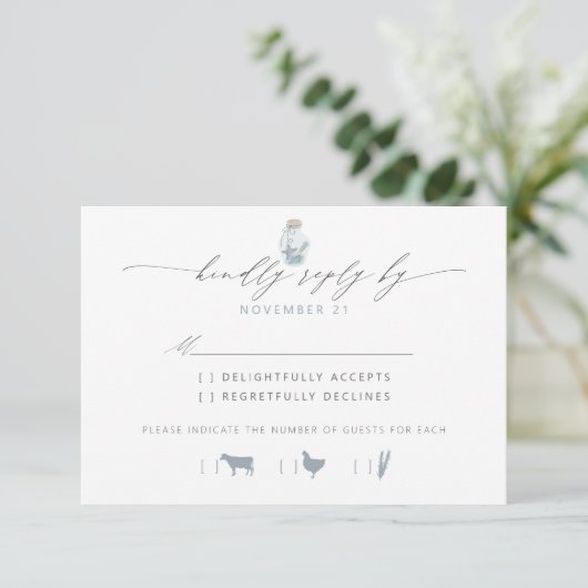 Elegant Strand Seashell Script Bruiloft RSVP (Staand voorkant)