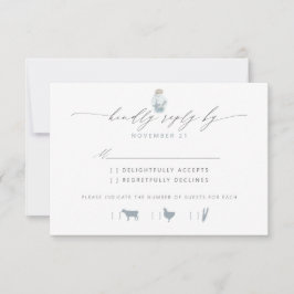 Elegant Strand Seashell Script Bruiloft RSVP Kaartje