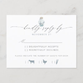 Elegant Strand Seashell Script Bruiloft RSVP Uitnodiging Briefkaart