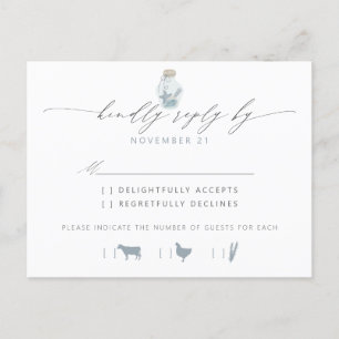 Elegant Strand Seashell Script Bruiloft RSVP Uitnodiging Briefkaart