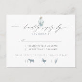 Elegant Strand Seashell Script Bruiloft RSVP Uitnodiging Briefkaart (Voorkant)