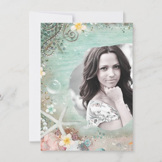 Elegant strand Starfish Pearls Vrijgezellenfeest F Kaart (Achterkant)