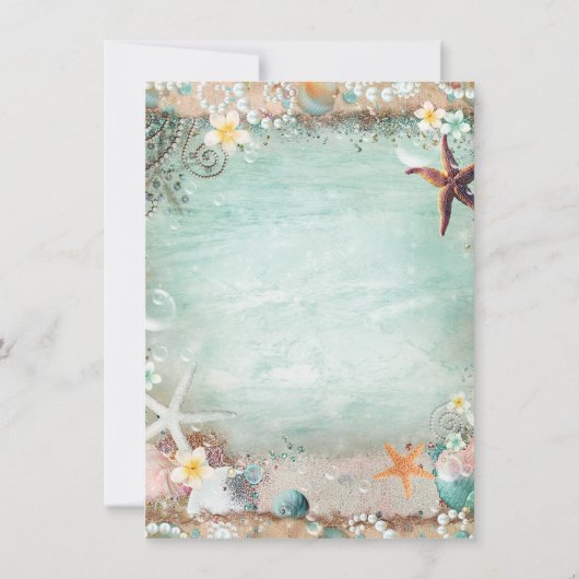 Elegant strand Starfish Pearls Vrijgezellenfeest Kaart (Achterkant)