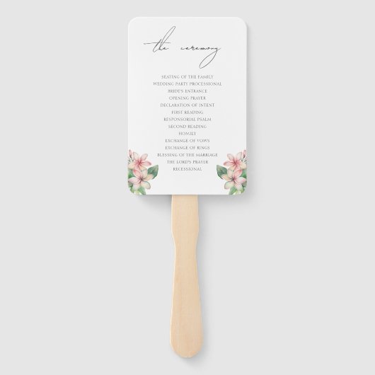 Elegant Strand Tropisch Huwelijksprogramma Handwaaier (Achterkant)