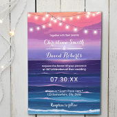 Elegant strand Tropische zomerlichten bruiloft Kaart