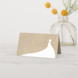 Elegant strand Vrijgezellenfeest Plaats kaart wit Plaatskaartje