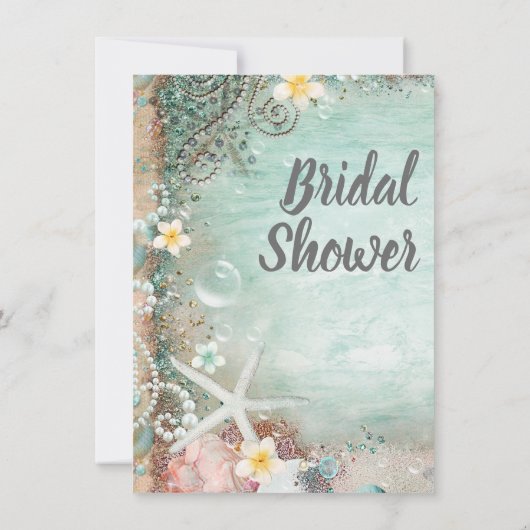Elegant strand Zee Starfish & Pearls Vrijgezellenf Kaart (Achterkant)
