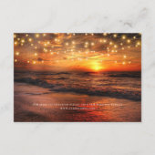 Elegant strand zomer bruiloft receptie Kaart (Achterkant)